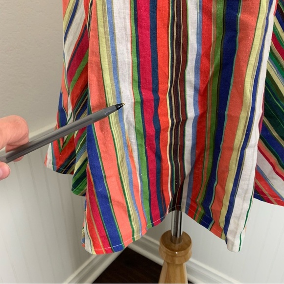 Parker Womens Striped Rainbow Rosemary Dress LinenBlend Womens 4 Sundress - Picture 13 of 17